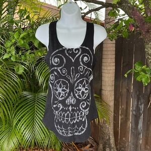 BLACK MATTER Sugar Skull Tank Top size small